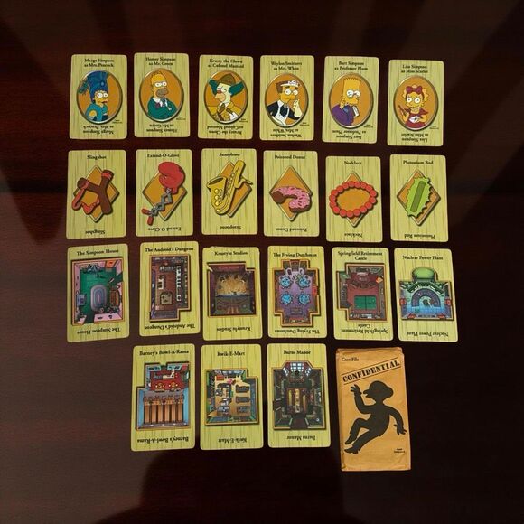 Simpsons Clue Board Game 2000 Parker Bros Colorful Character Tokens COMPLETE - Picture 8 of 9